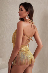 Halter Fringe Romper | Dress In Beauty